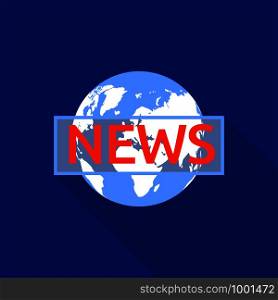 All country news logo. Flat illustration of all country news vector logo for web design. All country news logo, flat style