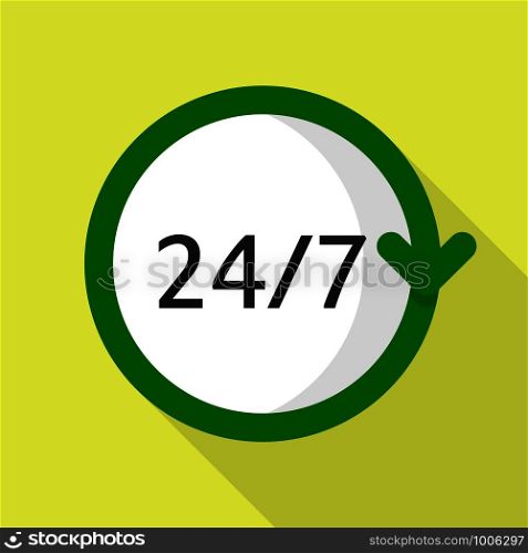 All day clock icon. Flat illustration of all day clock vector icon for web. All day clock icon, flat style