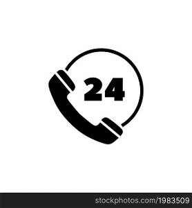 All Day Customer Support Call Center. Flat Vector Icon illustration. Simple black symbol on white background. All Day Customer Support Call Center sign design template for web and mobile UI element. All Day Customer Support Call Center. Flat Vector Icon illustration. Simple black symbol on white background. All Day Customer Support Call Center sign design template for web and mobile UI element.