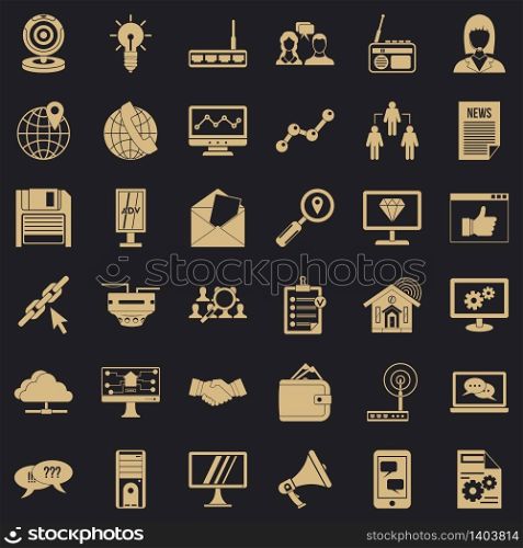 All day help icons set. Simple style of 36 all day help vector icons for web for any design. All day help icons set, simple style