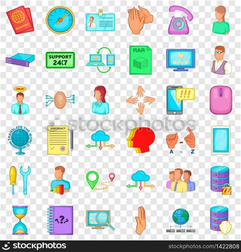 All day icons set. Cartoon style of 36 all day vector icons for web for any design. All day icons set, cartoon style
