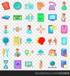 All day icons set. Cartoon style of 36 all day vector icons for web for any design. All day icons set, cartoon style