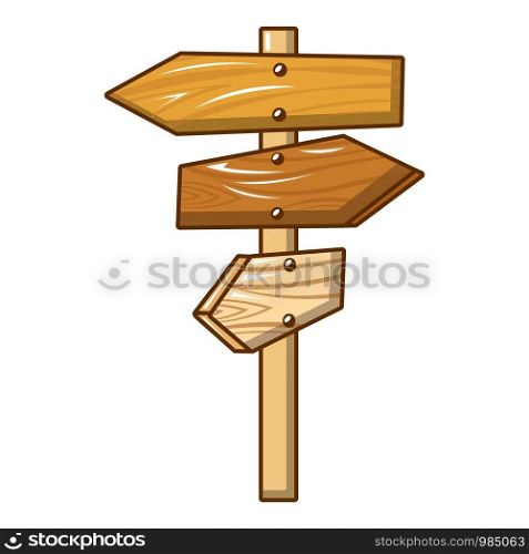 All direction wood sign icon. Cartoon of all direction wood sign vector icon for web design isolated on white background. All direction wood sign icon, cartoon style