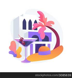 All-inclusive hotel abstract concept vector illustration. Hospitality resort, family vacation, beach bungalow, sea shore, summer season, room service, travel agency, check in abstract metaphor.. All-inclusive hotel abstract concept vector illustration.