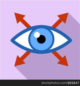 All looking eye icon. Flat illustration of all looking eye vector icon for web design. All looking eye icon, flat style