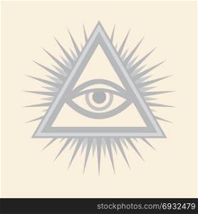 All-Seeing Eye of God (The Eye of Providence | Eye of Omniscience | Luminous Delta | Oculus Dei). Ancient mystical sacral symbol of Illuminati and Freemasonry. ? Silver Selenium version.