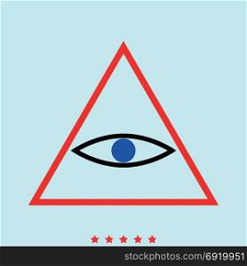 All seeing eye symbol icon .
