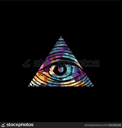 all seeing eye theme logo template. all seeing eye theme logo template vector art