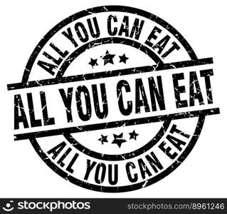 All you can eat round grunge black st&vector image