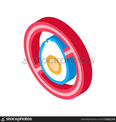 Allergen Free Chicken Egg vector isometric sign. color isolated symbol illustration. Allergen Free Chicken Egg Vector Thin Line Icon