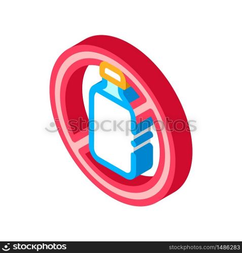 Allergen Free Sign Lactose vector isometric sign. color isolated symbol illustration. Allergen Free Sign Lactose Vector Thin Line Icon