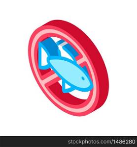 Allergen Free Sign Seafood vector isometric sign. color isolated symbol illustration. Allergen Free Sign Fish Vector Thin Line Icon