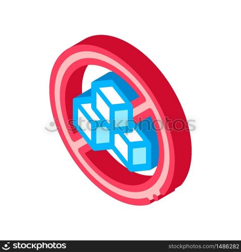 Allergen Free Sign Sugar vector isometric sign. color isolated symbol illustration. Allergen Free Sign Sugar Vector Thin Line Icon