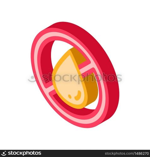 Allergen Free Trans Fat vector isometric sign. color isolated symbol illustration. Allergen Free Trans Fat Vector Thin Line Icon