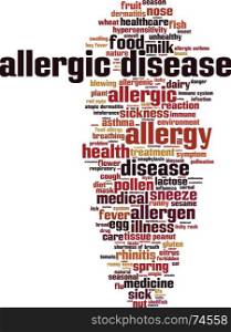 Allergic disease word cloud concept. Vector illustration