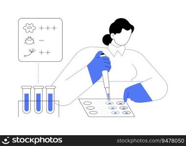 Allergy blood test abstract concept vector illustration. Laboratory worker with blood s&le for allergy testing, immunology sector, medicine industry, diagnostic experiment abstract metaphor.. Allergy blood test abstract concept vector illustration.