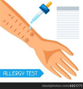 Allergy test. Vector illustration for medical websites advertising medications. Allergy test. Vector illustration for medical websites advertising medications.