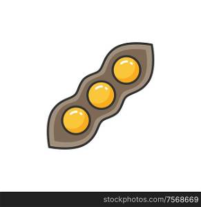 Allergy to pea, organic natural product isolated icon vector. Haricot food with allergens sensitivity of human body reason of sickness, health problem. Allergy Pea, Organic Natural Product Isolated Icon