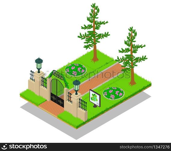 Alleyway concept banner. Isometric banner of alleyway vector concept for web, giftcard and postcard. Alleyway concept banner, isometric style