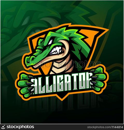 Alligator sport mascot logo design