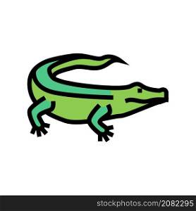 alligator wild reptile color icon vector. alligator wild reptile sign. isolated symbol illustration. alligator wild reptile color icon vector illustration