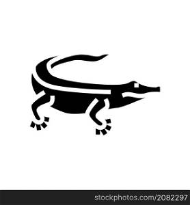 alligator wild reptile glyph icon vector. alligator wild reptile sign. isolated contour symbol black illustration. alligator wild reptile glyph icon vector illustration