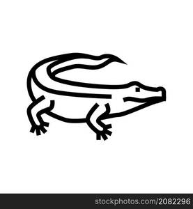 alligator wild reptile line icon vector. alligator wild reptile sign. isolated contour symbol black illustration. alligator wild reptile line icon vector illustration