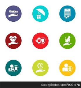 Allocate icons set. Flat set of 9 allocate vector icons for web isolated on white background. Allocate icons set, flat style