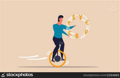 Allocation investment and financial expertise digital banking. Gold fund professional management vector illustration concept. Balance capital budget and asset money. Currency stock investor and trade
