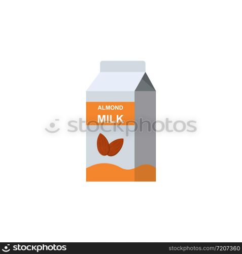 Almond milk pack flat style. Vector eps10