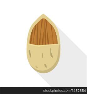 Almond nut icon. Flat illustration of almond nut vector icon for web design. Almond nut icon, flat style