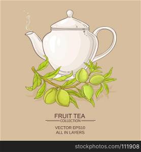 almond tea illustration. almond tea vector illustration on color background