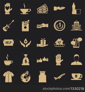 Alms-deed icons set. Simple set of 25 alms-deed vector icons for web for any design. Alms-deed icons set, simple style