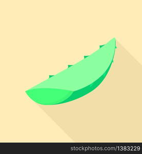 Aloe leaf icon. Flat illustration of aloe leaf vector icon for web design. Aloe leaf icon, flat style