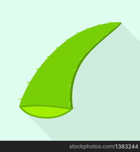 Aloe leaf icon. Flat illustration of aloe leaf vector icon for web design. Aloe leaf icon, flat style