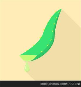 Aloe leaf oil icon. Flat illustration of aloe leaf oil vector icon for web design. Aloe leaf oil icon, flat style