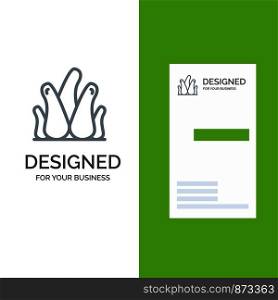 Aloe Plant, Aloe Vera, Natural, Succulent Plant Grey Logo Design and Business Card Template