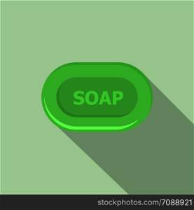 Aloe soap icon. Flat illustration of aloe soap vector icon for web design. Aloe soap icon, flat style