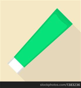 Aloe tube cream icon. Flat illustration of aloe tube cream vector icon for web design. Aloe tube cream icon, flat style