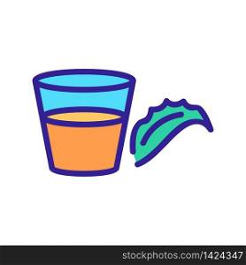 aloe vera glass of juice icon vector. aloe vera glass of juice sign. color symbol illustration. aloe vera glass of juice icon vector outline illustration