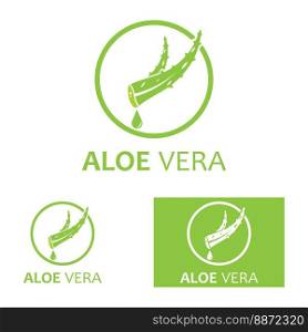 Aloe vera icon logo vector illustration 