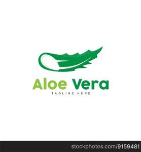 Aloe Vera Logo, Green Plant Design, Traditional Medicine And Skin Care Plant Vector, Hair Care, Symbol Icon Illustration