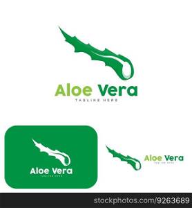 Aloe Vera Logo, Green Plant Design, Traditional Medicine And Skin Care Plant Vector, Hair Care, Symbol Icon Illustration