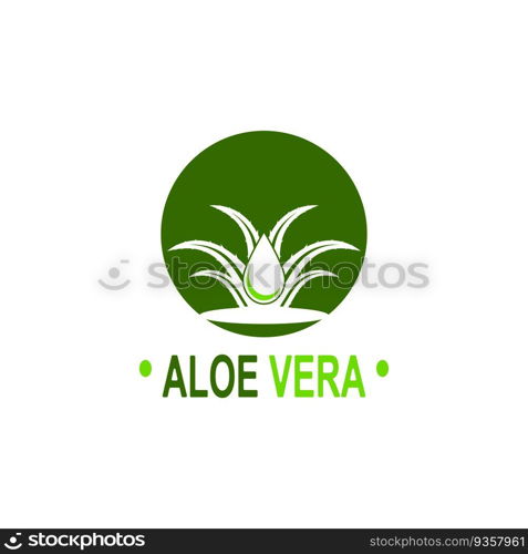 Aloe vera logo illustration template design