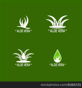 Aloe vera logo illustration template design