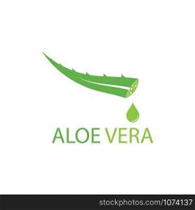 Aloe vera logo vector illustration template