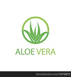 Aloe vera logo vector illustration template