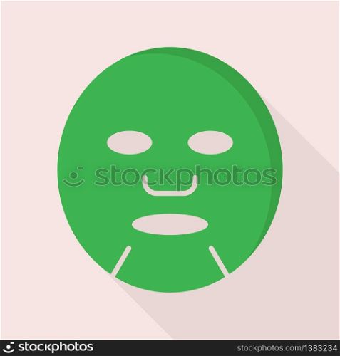 Aloe vera mask icon. Flat illustration of aloe vera mask vector icon for web design. Aloe vera mask icon, flat style