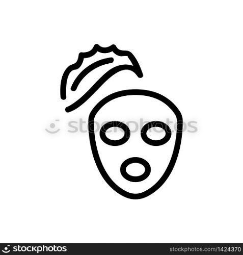aloe vera nourishing face mask icon vector. aloe vera nourishing face mask sign. isolated contour symbol illustration. aloe vera nourishing face mask icon vector outline illustration