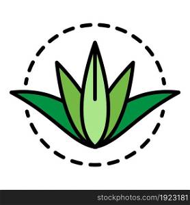 Aloe vera plant icon. Outline aloe vera plant vector icon color flat isolated on white. Aloe vera plant icon color outline vector